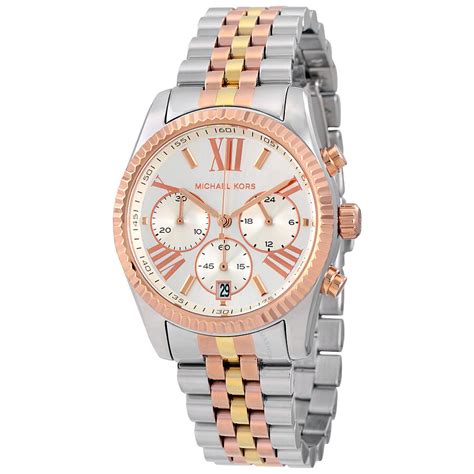 michael kors lexington tri-tone watch|michael kors ladies lexington watch.